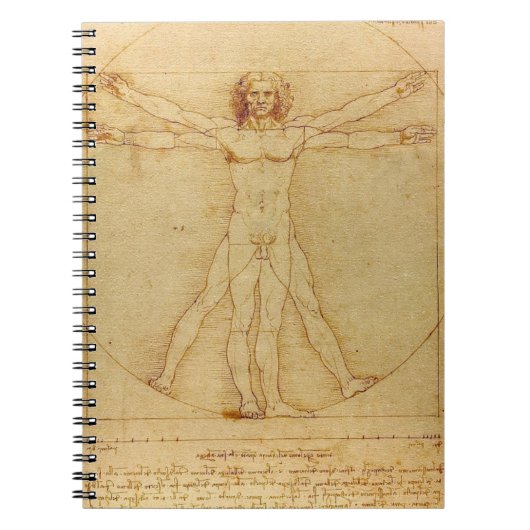 Mann-Anatomie Leonardo da Vincis Vitruvian Notizblock (Vorderseite)