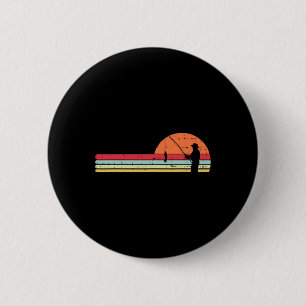 Mann Angelt Sonnenuntergang Retro Angeln Fischer A Button