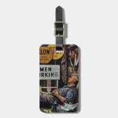 Mann-Arbeiten Gepäckanhänger (Vorderseite vertikal)