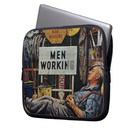 Mann-Arbeiten Laptopschutzhülle (Vorderseite Links)