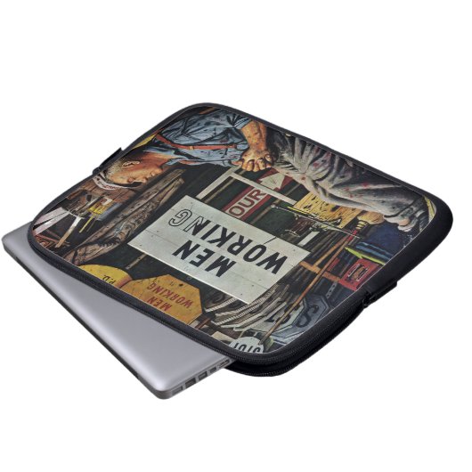 Mann-Arbeiten Laptopschutzhülle (Vorne Knopf)