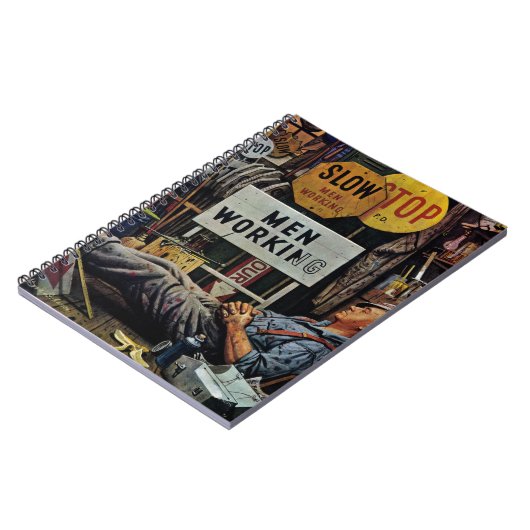 Mann-Arbeiten Notizblock (Linke Seite)