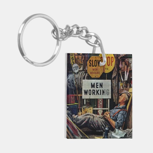 Mann-Arbeiten Schlüsselanhänger (Vorderseite links)