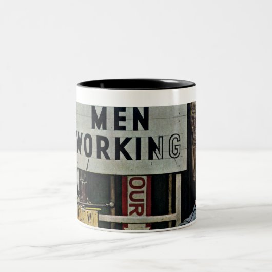 Mann-Arbeiten Zweifarbige Tasse (Mittel)