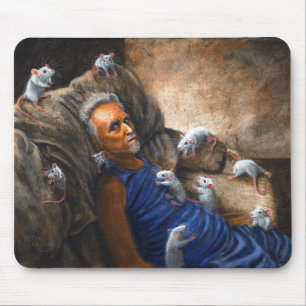 Mann auf Couch mit Ratten Mousepad