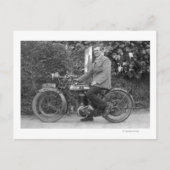 Mann auf dem alten B.S.A. Motorrad Postkarte (Vorderseite)