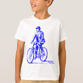 Mann auf dem Fahrrad - Blau T-Shirt (Vorderseite)