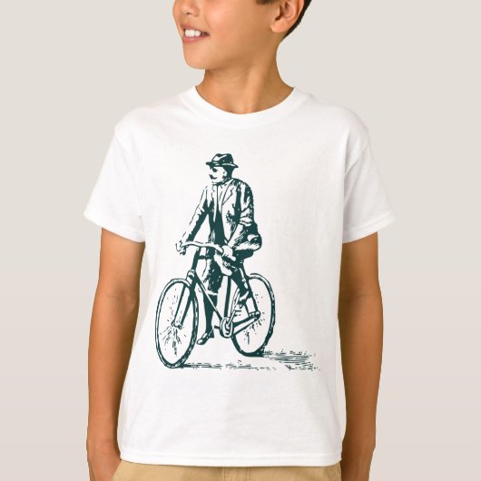 Mann auf dem Fahrrad - Dunkelgrün T-Shirt (Vorderseite)