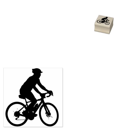 Mann auf dem Fahrrad Gummistempel (Stempel)