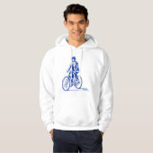 Mann auf dem Fahrrad - Marine Hoodie (Vorne ganz)