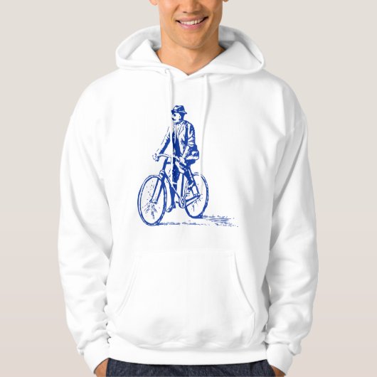 Mann auf dem Fahrrad - Marine Hoodie (Vorderseite)