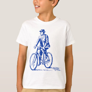 Mann auf dem Fahrrad - Marine T-Shirt