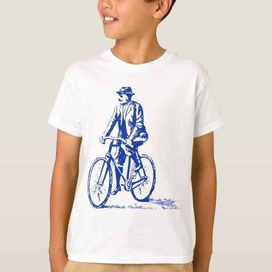 Mann auf dem Fahrrad - Marine T-Shirt (Vorderseite)