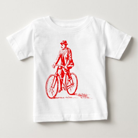Mann auf dem Fahrrad - Rot Baby T-shirt (Vorderseite)