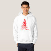 Mann auf dem Fahrrad - Rot Hoodie (Vorne ganz)