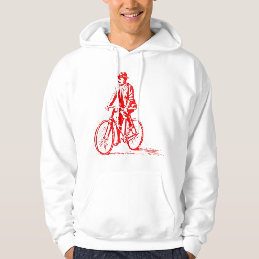 Mann auf dem Fahrrad - Rot Hoodie (Vorderseite)