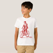Mann auf dem Fahrrad - Ruby Red T-Shirt (Vorne ganz)