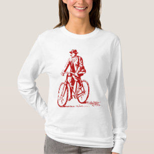 Mann auf dem Fahrrad - Ruby Red T-Shirt