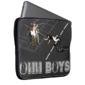 Mann auf dem Fahrrad trifft Manhole OHH BOYS Crack Laptopschutzhülle (Vorne Rechts)