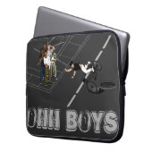 Mann auf dem Fahrrad trifft Manhole OHH BOYS Crack Laptopschutzhülle (Vorderseite Links)