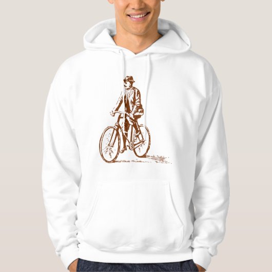 Mann auf dem Fahrrad - Walnut Brown Hoodie (Vorderseite)