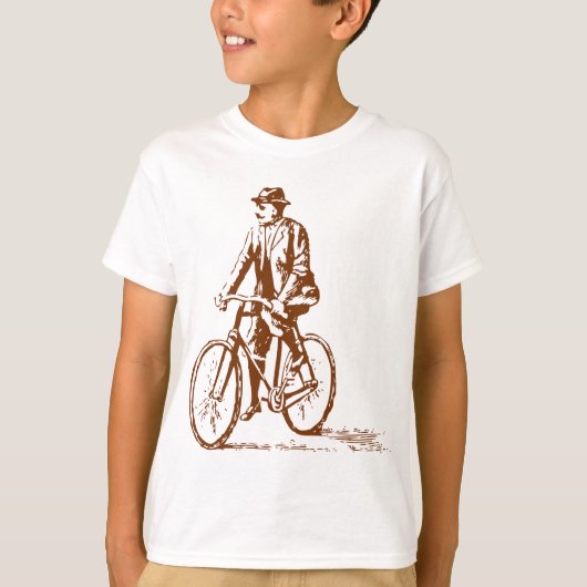 Mann auf dem Fahrrad - Walnut Brown T-Shirt (Vorderseite)