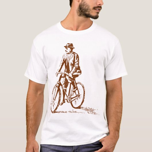 Mann auf dem Fahrrad - Walnut Brown T-Shirt (Vorderseite)