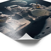 Mann auf dem Mond Fotodruck (Ecke)