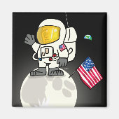 Mann auf dem Mond Magnet (Vorne)