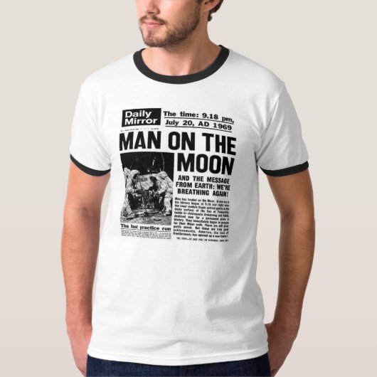 Mann auf dem Mond T - Shirt (Vorderseite)