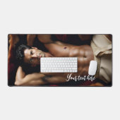 Mann auf der Bärenruge Schreibtischunterlage (Tastatur & Maus)