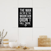 Mann auf der Bergspitze - Fitnessraum, Hektik, Erf Poster (Küche)