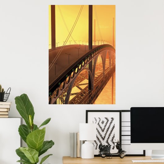 Mann auf der Brücke Poster (Heimbüro)