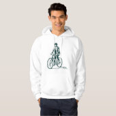 Mann auf einem Fahrrad - dunkelgrün Hoodie (Vorne ganz)