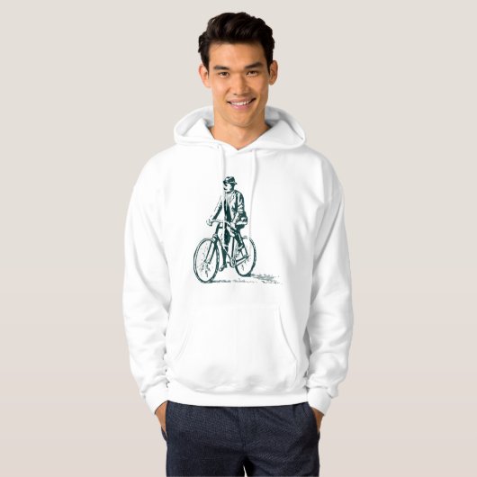Mann auf einem Fahrrad - dunkelgrün Hoodie (Vorne ganz)