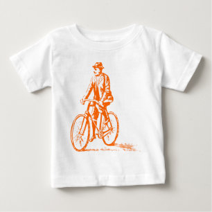 Mann auf einem Fahrrad - Orange Baby T-shirt