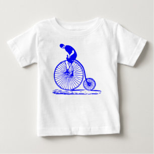 Mann auf einem Hochrad - Blau Baby T-shirt