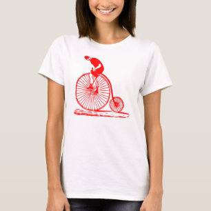Mann auf einem Hochrad - Rot T-Shirt