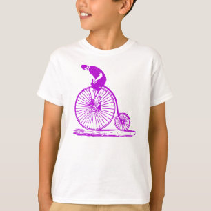 Mann auf einem Hochrad - Violett T-Shirt