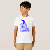 Mann auf einem Penny Farthing - Blau T-Shirt (Vorne ganz)