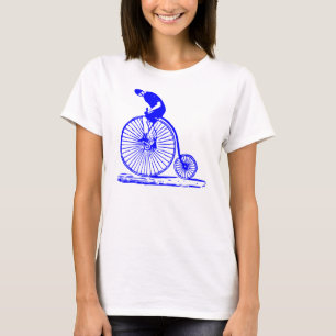 Mann auf einem Penny Farthing - Blau T-Shirt