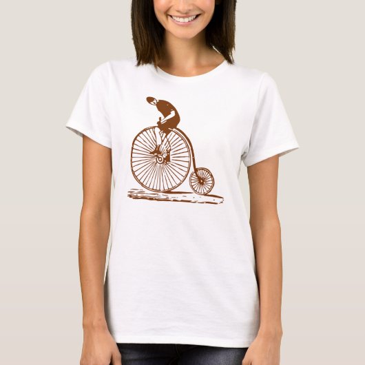 Mann auf einem Penny Farthing - Brown T-Shirt (Vorderseite)