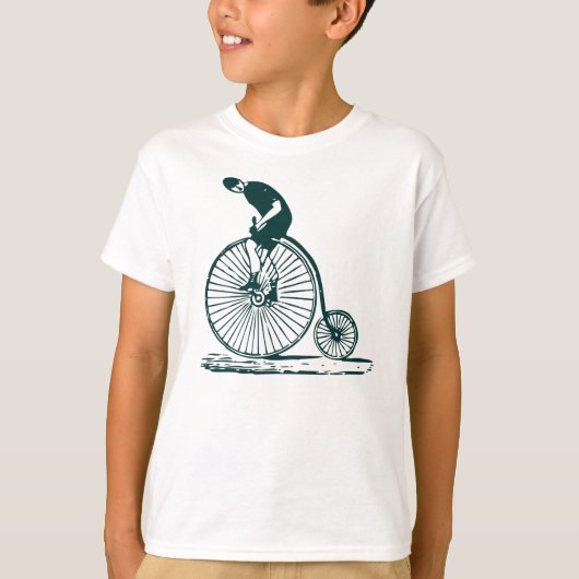 Mann auf einem Penny Farthing - Dunkelgrün T-Shirt (Vorderseite)