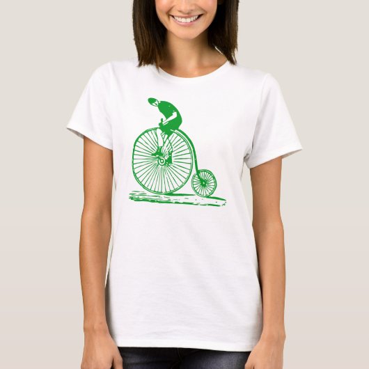 Mann auf einem Penny Farthing - Grass Green T-Shirt (Vorderseite)