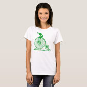 Mann auf einem Penny Farthing - Grass Green T-Shirt (Vorne ganz)