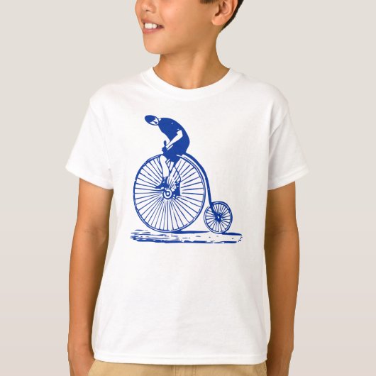 Mann auf einem Penny Farthing - Marine T-Shirt (Vorderseite)