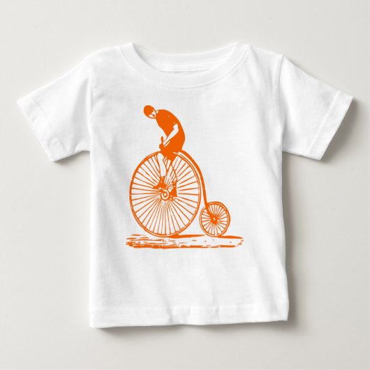Mann auf einem Penny Farthing - Orange Baby T-shirt (Vorderseite)