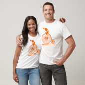Mann auf einem Penny Farthing - Orange T-Shirt (Unisex)