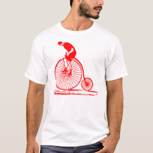 Mann auf einem Penny Farthing - Rot T-Shirt
