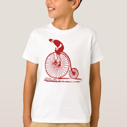 Mann auf einem Penny Farthing - Ruby Red T-Shirt (Vorderseite)